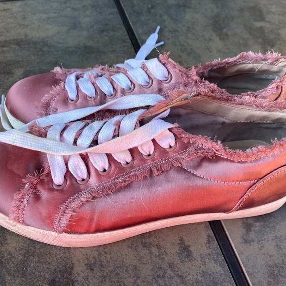 PINK SATIN FRINGE SNEAKERS - Picture 3 of 4